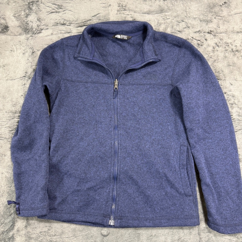 The North Face Boys Gordon Lyons Quarter Zip Fleece Shady Blue Heather L 14/16